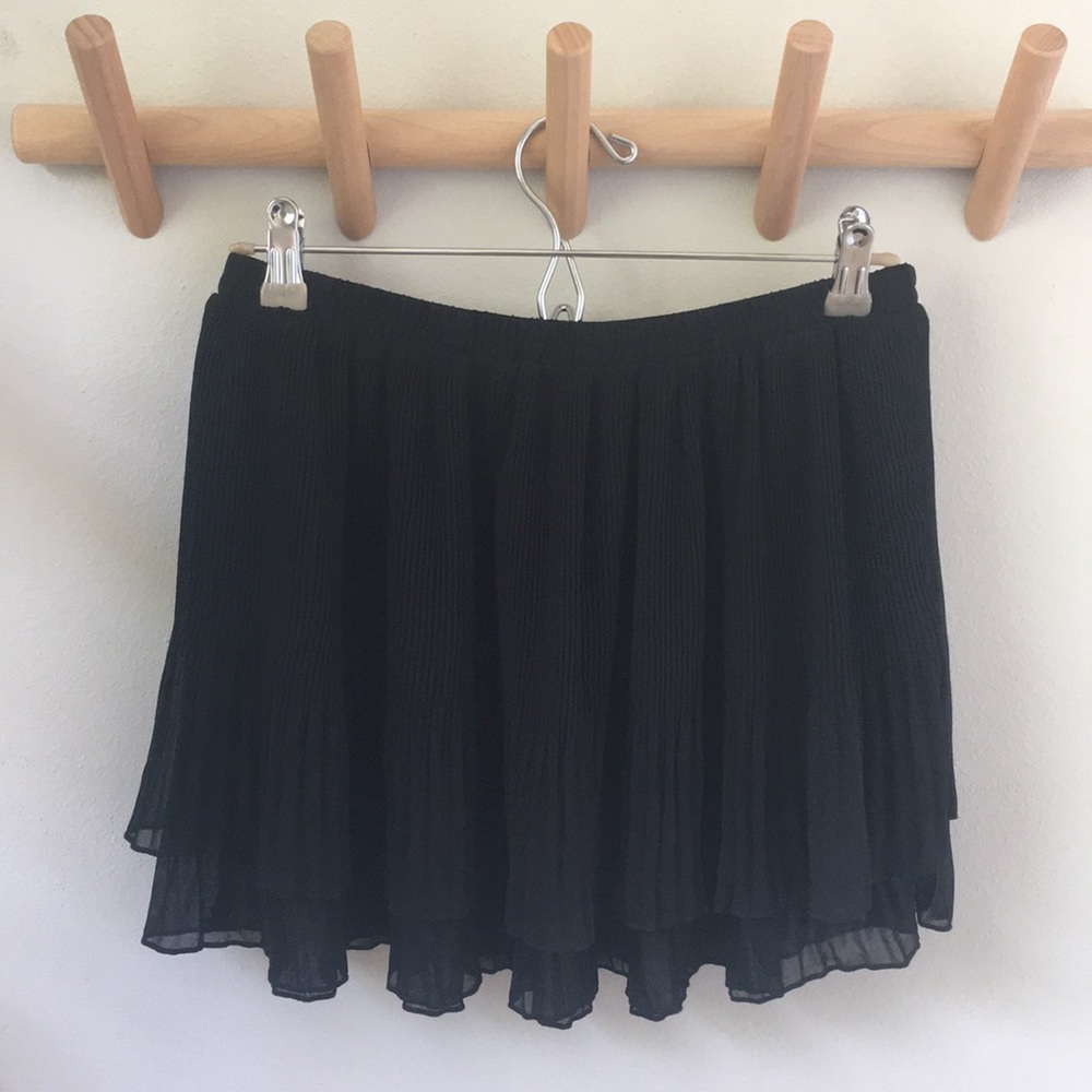 Urban Outfitters Pleated Black Mini Skirt